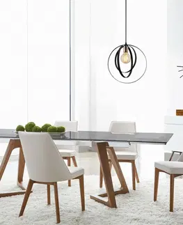 Svietidlá Závesný luster Vaveyla - 446-S, čierna