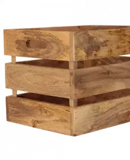 Doplnky Kôš na noviny Gita 40x30x30 indický masív mango