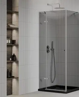 Vane MEXEN/S - Roma sprchovací kút 80x80, grafit, chróm + čierna vanička so sifónom 854-080-080-01-40-4070