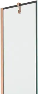 Sprchové dvere MEXEN/S - Next vaňová zástena FIX 50 x 150, čierna vzor, meď kartáčovaná 895-050-000-00-70-65
