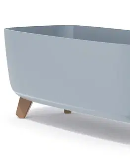 Kvetináče a truhlíky NABBI DGCL600 plastový kvetináč na nožičkách 58 cm svetlosivá