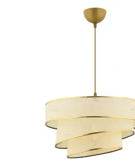 Svietidlá  Luster na lanku COUPER 1xE27/60W/230V biela/zlatá 390FLH2428