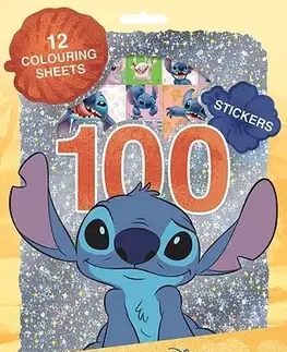 Nalepovačky, vystrihovačky, skladačky 100 samolepiek s maľovankovými listami Lilo & Stitch