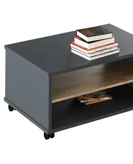 Konferenčné stolíky KONDELA Rioma New Typ 32 konferenčný stolík grafit / dub artisan