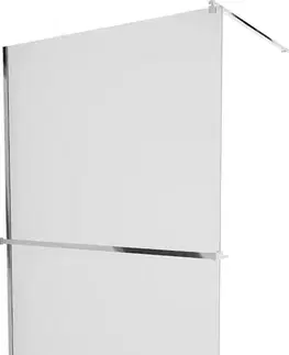 Sprchové dvere MEXEN/S - KIOTO Sprchová zástena WALK-IN s poličkou a držiakom uterákov 80 x 200, matné sklo 8 mm, chróm 800-080-121-01-30