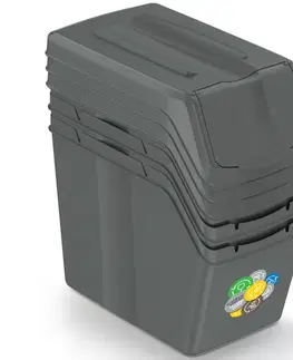 Odpadkové koše NABBI ISWB20S3 odpadkový kôš na triedený odpad (3 ks) 20 l sivý kameň