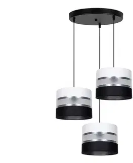 Svietidlá  Luster na lanku CORAL 3xE27/60W/230V čierna/biela/chróm pr. 45 cm 0993