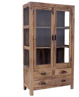 Knižnice Vitrína Rami 100x180x45 indický masív palisander