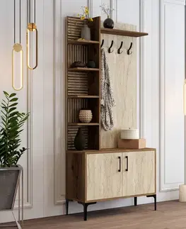 Predsieňové steny Predsieňová stena Viyana D - Walnut, Travertine