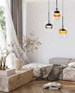 Stropná svetla Lampa wisząca Glaxi szklane klosze kolorowe potrójna nad stół 3xGX53
