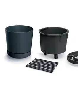 Kvetináče a truhlíky Depo400-S433 plastový kvetináč na pestovanie paradajok 39 cm antracit