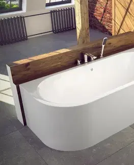 Vane BESCO - Asymetrická vaňa AVITA - Nožičky k vani - Bez nožičiek, Rozmer vane - 160 × 75 cm, Spôsob prevedenia - Pravé VANAVIT160P