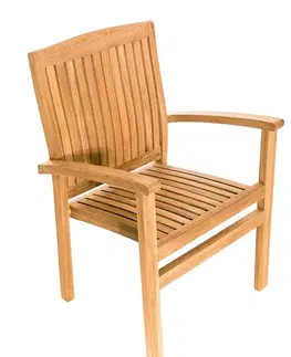 Záhradné stoličky a kreslá DEOKORK Záhradné pevné kreslo HARMONY (teak)