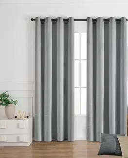 Závesy do spálne Záves na krúžkoch SOFI VET476/6/210GSM 140x250 cm  sivý