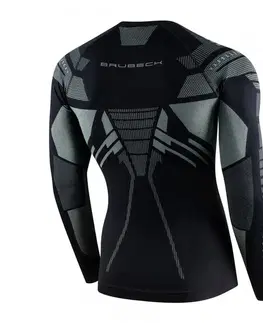 Dámske spodky Pánske funkčné tričko Brubeck Dry s dlhým rukávom Black/Graphite - M