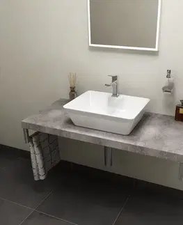 Kúpeľňový nábytok SAPHO - AVICE doska pod umývadlo 100x50cm, hrúbka 5cm, Cement AV107