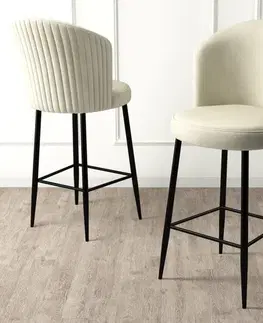 Barové stoličky Bar Stool Set (4 Pieces) Fora - Cream, Black