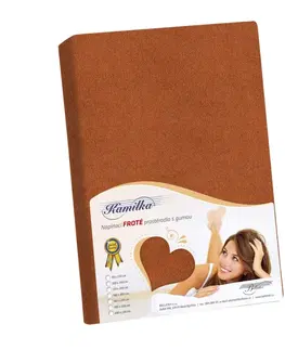 Plachty Bellatex froté prestieradlo Kamilka hnedá, 160 x 200 cm