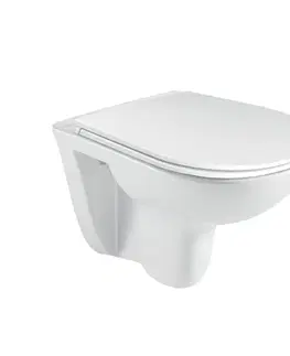 Doplnky do kúpeľne Mereo WC závesné, RIMLESS, 530x355x360, keramické, vr. sedátka CSS124 VSD81S2