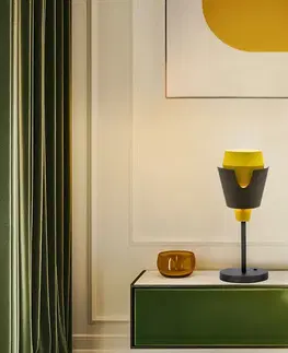 Stolové lampy Stolová lampa sivo-žltá s vypínačom Falun LEDEA