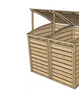 Záhradné potreby Drevený box na popolnice Dekorhome