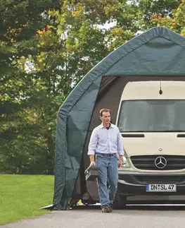Garážové stany Plachtová garáž 3,9 x 6,1 m zelená Dekorhome