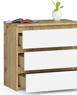 Nočné stolíky Dizajnový nočný stolík CLAN60, dub Artisan / biely