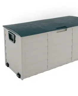 Záhradné úložné boxy KONDELA Kortez záhradný úložny box sivá / zelená