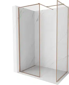 Sprchové dvere MEXEN/S - Kyoto-XF Sprchová zástena WALK-IN s rámom 160x110, transparent 10 mm, meď kartáčovaná 800-160-202-04-65-110-XF