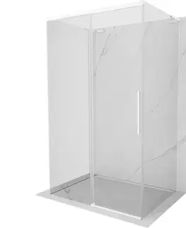 Sprchovacie kúty MEXEN/S - Rox-3S L sprchový kút 3 stenný, posuvný 140 x 85, transparent, biela 8C2L-140-085-20-00-3S