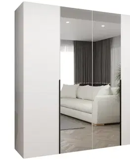Šatníkové skrine Skriňa Alicante II 200 biela/čierna