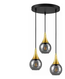Svietidlá Keter Lighting Luster na lanku LACRIMA SMOKY 3xE27/60W/230V pr. 30 cm 2133