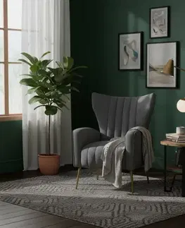 Kreslá KONDELA Baret relaxačné kreslo sivá