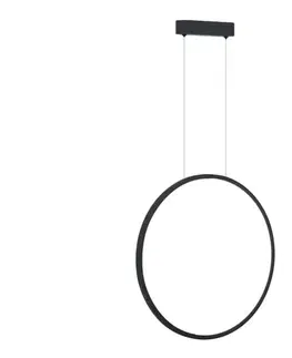 LED osvetlenie  LED závesný luster na lanku SATURNO LED/28W/230V pr. 50 cm IP44 čierna ML8854