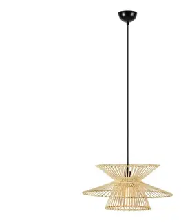 Svietidlá Markslöjd 108785 - Luster na lanku DUPLICI 1xE27/40W/230V béžová/bambus 108785