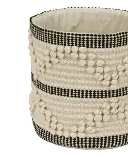 Taburetky Eglo 426563 - Dekoratívny kôš TOYAMA 20x20 cm béžová/čierna 426563