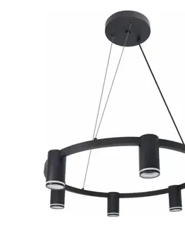 Svietidlá  Luster na lanku PARIS 6xGU10/12W/230V čierna 326201
