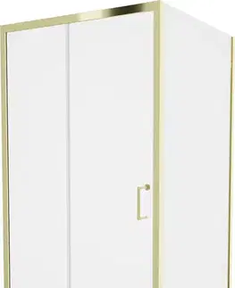 Sprchovacie kúty MEXEN/S - Apia sprchovací kút obdĺžnik 90x90, transparent, zlatá 840-090-090-50-00