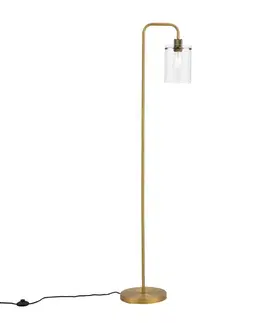 Stojace lampy Dizajnová stojaca lampa bronzová s čírym sklom - Domo