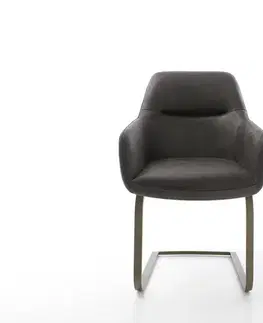 Jedálenské stoličky DELIFE Jedálenská stolička Pejo-Flex mikrovlákno antracitová vintage jedálenská stolička plochý efektový povrch titán vrecková pružina