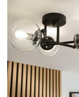 Svietidlá BRILAGI - Prisadený luster MALIVA 3xE14/15W/230V čierna/číra LM-3.220/CZARNY/TRANSPARENTNY