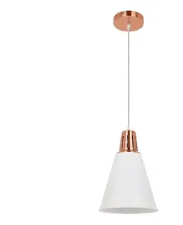 Svietidlá  KL 6237 - Luster na lanku SHADE 1xE27/15W/230V medená/biela KL 6237