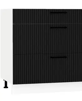 Kuchynské skrinky stojace Skrinka do kuchyne  Kate d90pc s/3 čierny hrášok