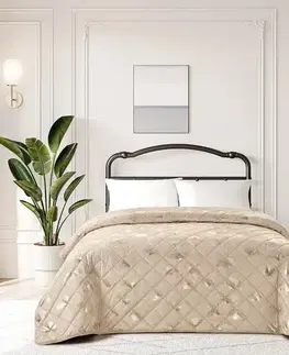 Prehozy na posteľ Prikrývka na posteľ Jola RQ-015 170x220 cm béžová