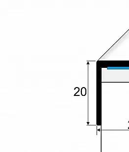 Schodové lišty a profily Schodový profil 25 x 20 mm (samolepiaci) | dyhovaný Dub dýha