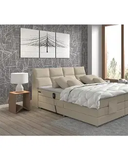Postele KONDELA Gerona New 180 elektrická polohovacia manželská posteľ béžová