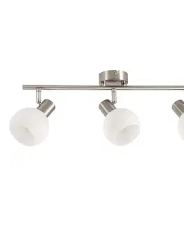 Stropná svetla NOVO lampa sufitowa listwa satyna nikiel 3x40W E14 klosz biały