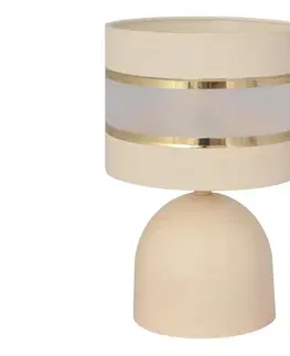 Lampy  Stolná lampa HELEN 1xE27/15W/230V krémová/zlatá B-E 0801/1 EC+GO+MAT