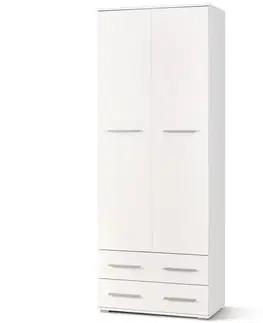 Šatníkové skrine HALMAR Lima REG2 policová skriňa biela / biely lesk