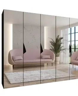 Šatníkové skrine Skriňa Sandi 3-300 (2x150) čierna/čierna